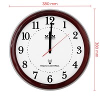 Nástenné hodiny MPM, DCF signál, 2492.55 - gaštan, 38cm